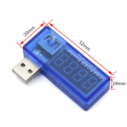 Fulabs Digital USB Mobile Power charging current voltage Tester Meter Mini USB charger doctor voltmeter ammeter Turn transparent