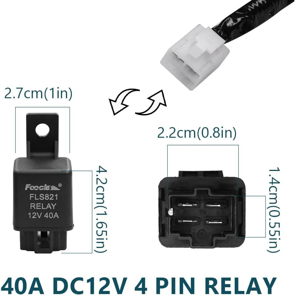 TBPH H11 Fog Light Wiring Harness Sockets Wire LED Indicators Switch 12V 40A Relay TBB