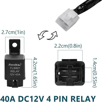 TBPH H11 Fog Light Wiring Harness Sockets Wire LED Indicators Switch 12V 40A Relay TBB