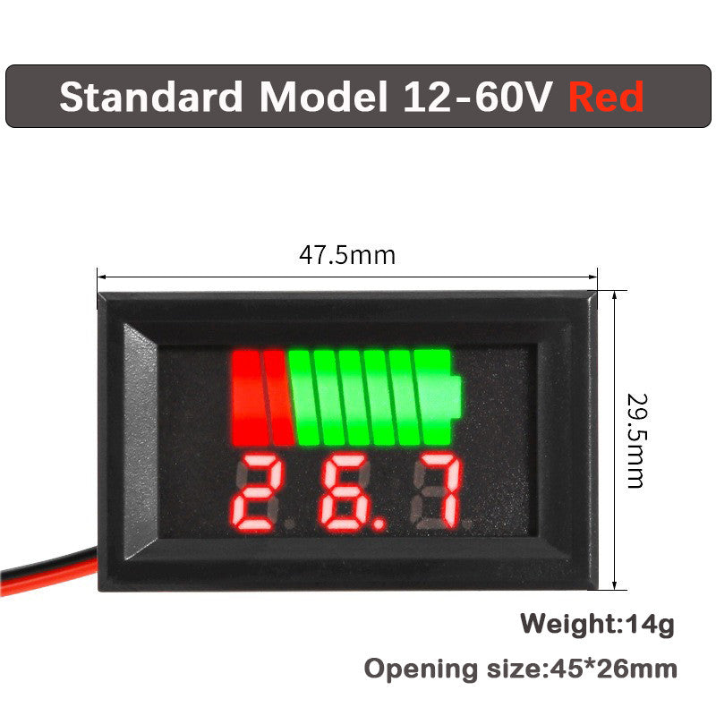 Fulabs Waterproof Lithium Battery Capacity Meter High Precision LED Voltmeter Tester 12V 24V 36V 48V 60V 72V 84V