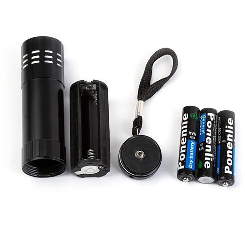 1pcs UV Flashlight with Battery 395nm Ultraviolet Black Light UV Light Torch Light For Pet Urine Funga 9LED/12LED