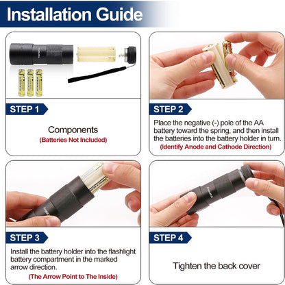 1pcs UV Flashlight with Battery 395nm Ultraviolet Black Light UV Light Torch Light For Pet Urine Funga 9LED/12LED