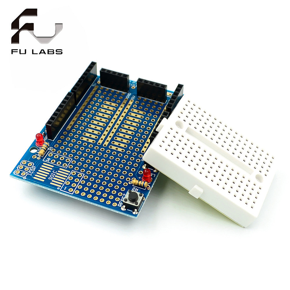Fulabs UNO ProtoShield prototype expansion board with SYB-170 mini breadboard based For ARDUINO