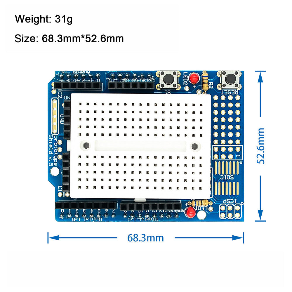 Fulabs UNO ProtoShield prototype expansion board with SYB-170 mini breadboard based For ARDUINO