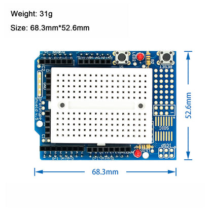Fulabs UNO ProtoShield prototype expansion board with SYB-170 mini breadboard based For ARDUINO