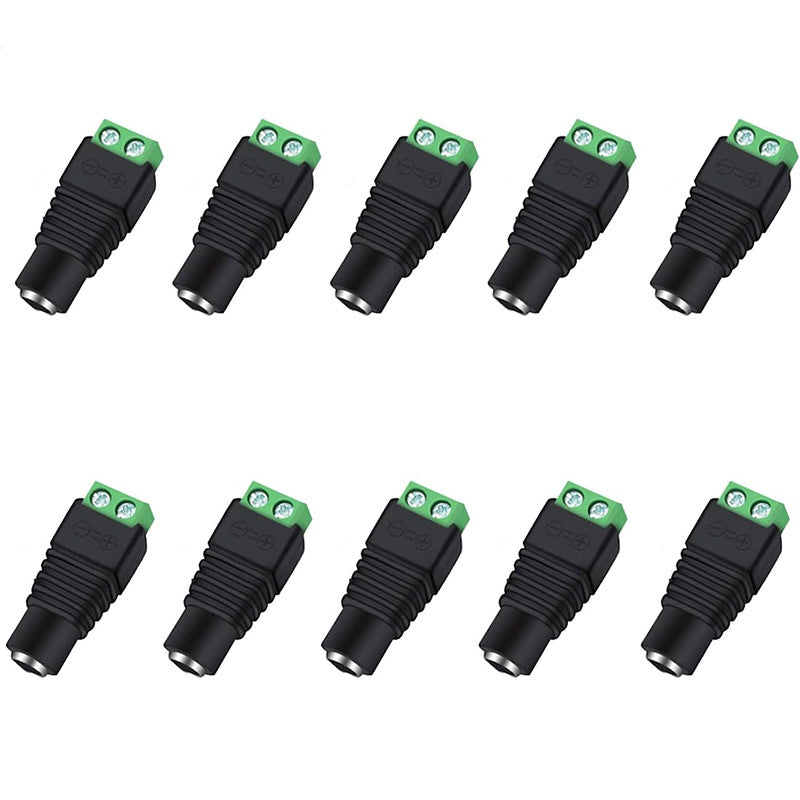 10PCS/5pair DC Barrel Jack Adaptor CCTV Connectors 5.5 x 2.1mm CCTV Male/ Female Connectors