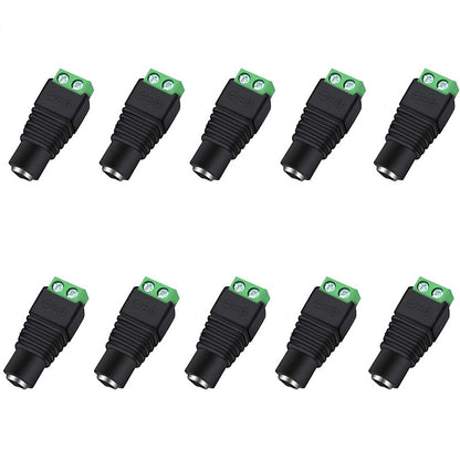 10PCS/5pair DC Barrel Jack Adaptor CCTV Connectors 5.5 x 2.1mm CCTV Male/ Female Connectors