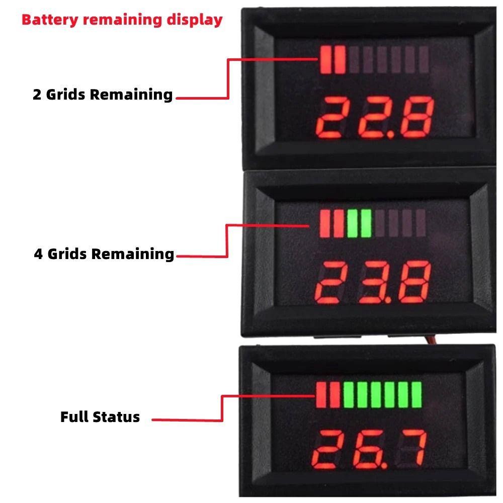 Fulabs Waterproof Lithium Battery Capacity Meter High Precision LED Voltmeter Tester 12V 24V 36V 48V 60V 72V 84V