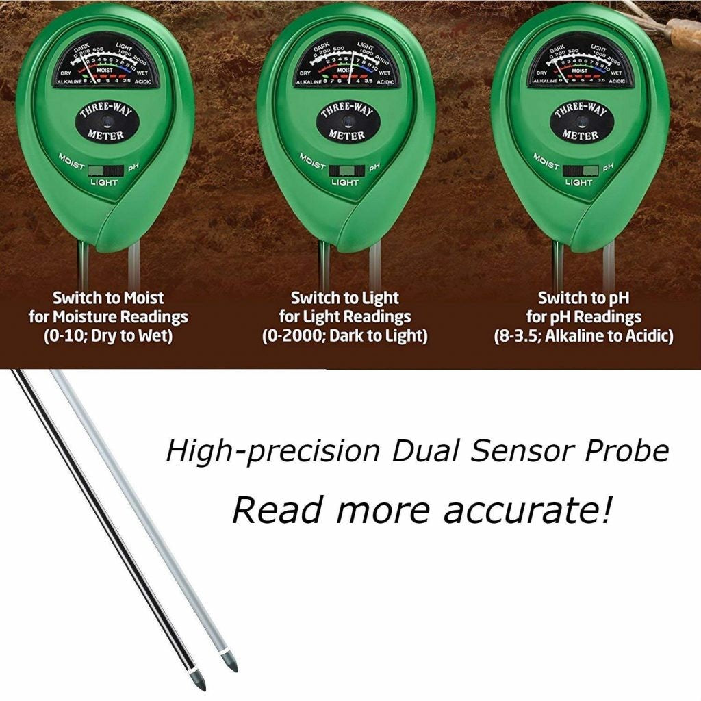 Digital Tester 3 in1 Soil Moisture Sunlight PH Meter Tester For Gardening Tools