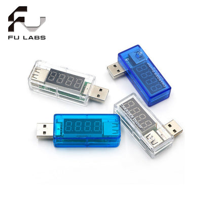 Fulabs Digital USB Mobile Power charging current voltage Tester Meter Mini USB charger doctor voltmeter ammeter Turn transparent