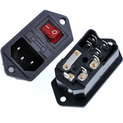 10A 250V AC-008 AC Power Socket with Rocker Switch and Fuse Socket  Switch Connector Plug