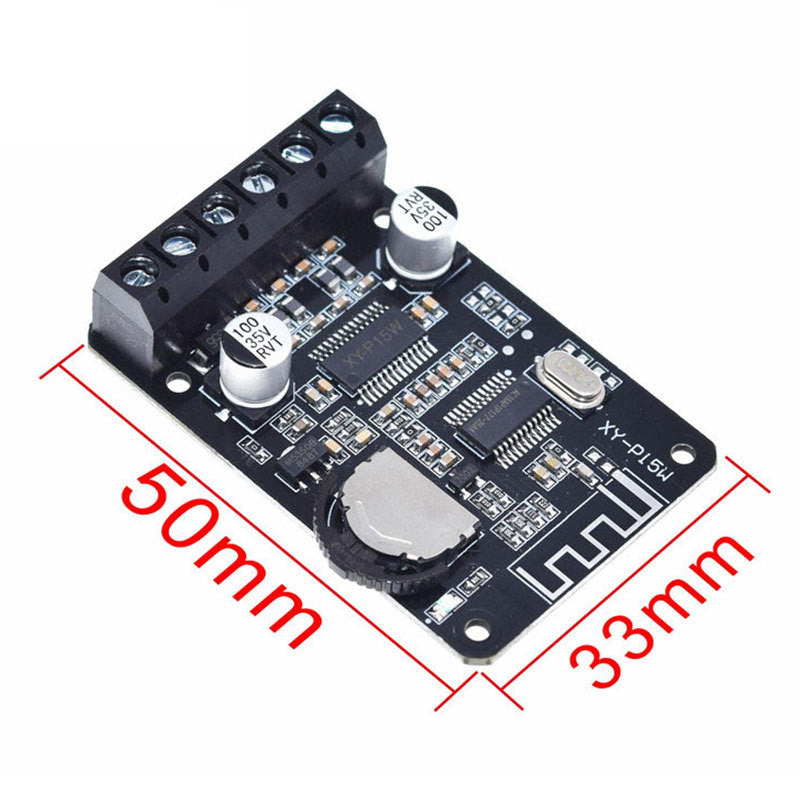 XY-P15W Stereo Bluetooth Power Amplifier Board 12V/24V High Power Digital Amplifier Module