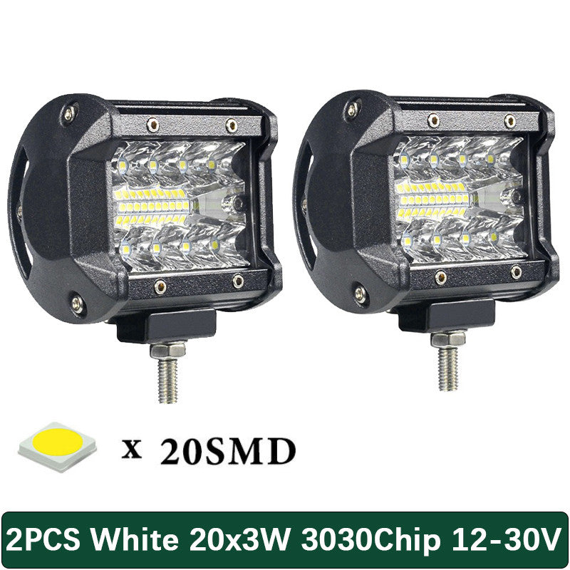 12W 18W 60W bar Headlight Led Motorcycle Headlight Work Light Fog Lamp12V-30V 20SMD For Motorcycle SUV Truck