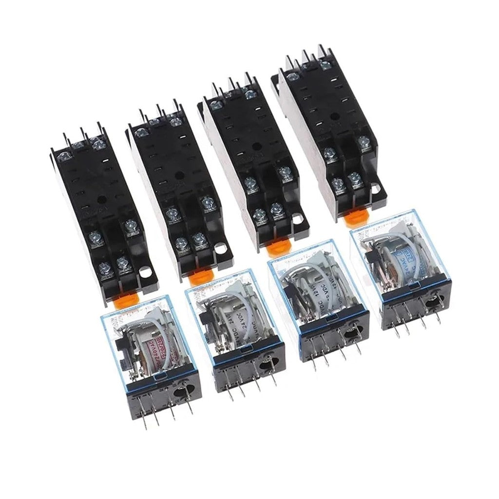 AC220V 12VDC 24VDC  5A 8PIN Coil Power MY2N-J Relay HH52P With Socket Base EN