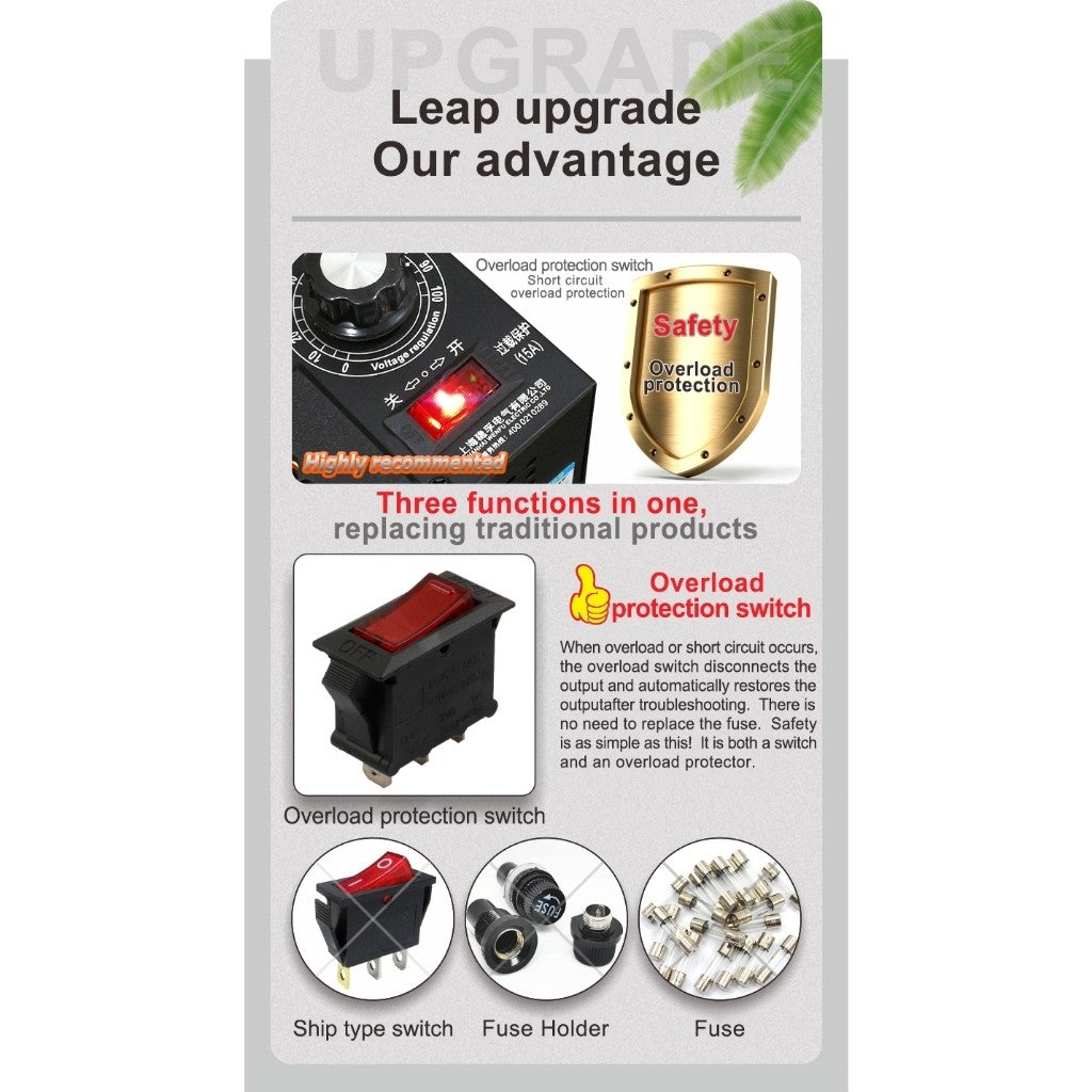 3000W 4000W AC 220V Motor Speed Controller Speed Control Switch Variable Voltage Regula Control LED Dimmer