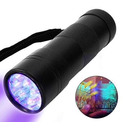 1pcs UV Flashlight with Battery 395nm Ultraviolet Black Light UV Light Torch Light For Pet Urine Funga 9LED/12LED