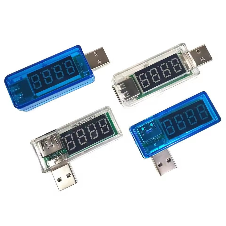 Fulabs Digital USB Mobile Power charging current voltage Tester Meter Mini USB charger doctor voltmeter ammeter Turn transparent