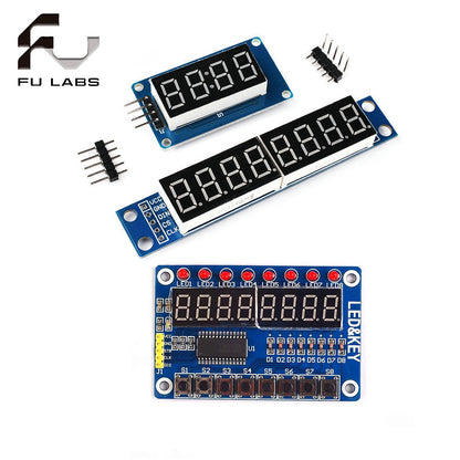 1pcs TM1637 4 Bits/TM1638/MAX7219 8 bit Digital LED Display Module 7 Segment 0.36Inch Clock RED Anode Tube Four Serial Driver