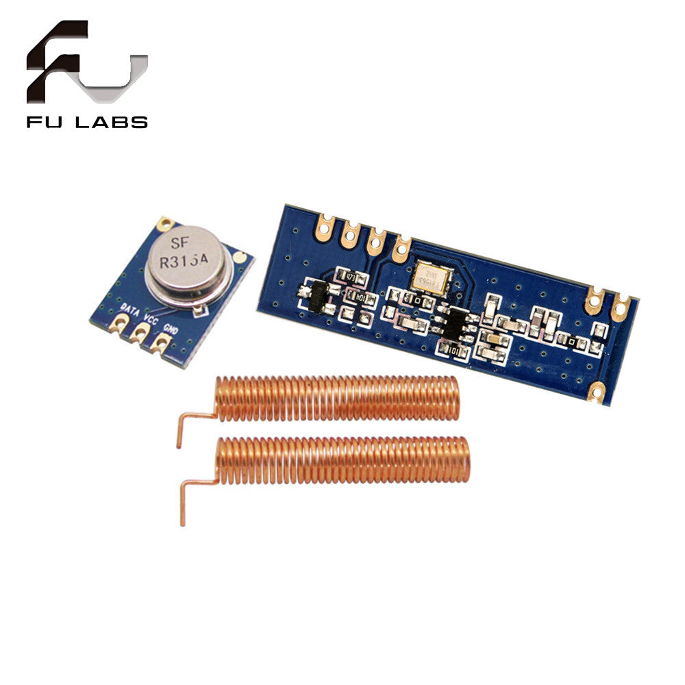 Fulabs 433MHz 100 Meters Wireless Module Kit ASK Transmitter STX882 + ASK Receiver SRX882 + 2Pcs Copper Spring Antenna