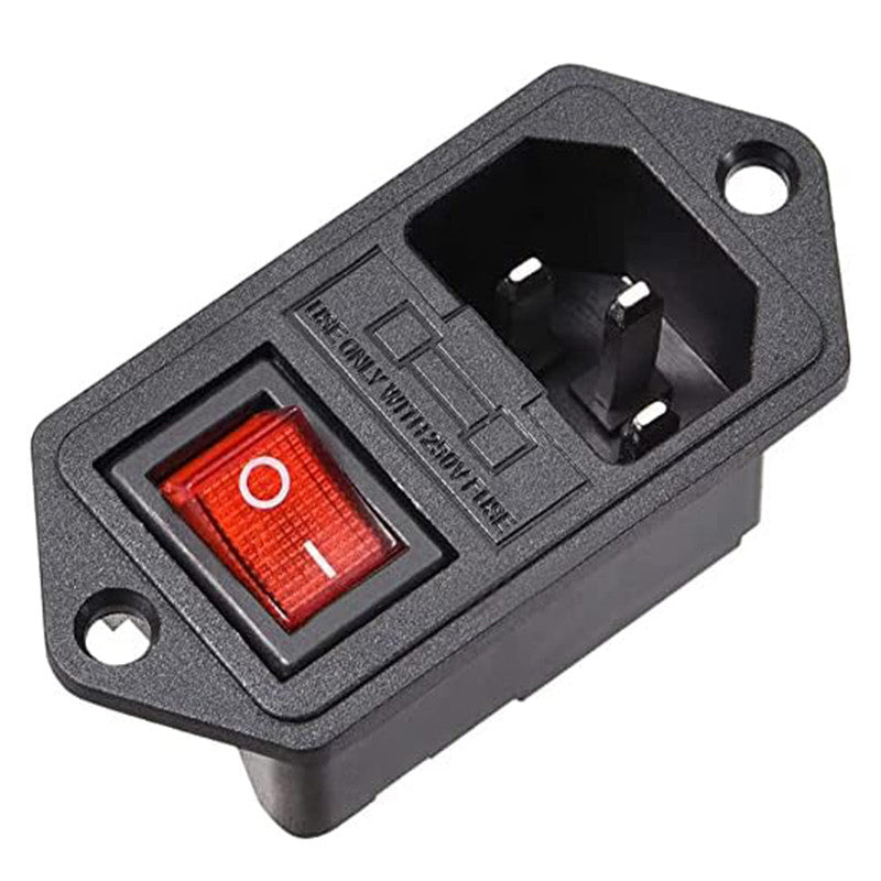 10A 250V AC-008 AC Power Socket with Rocker Switch and Fuse Socket  Switch Connector Plug
