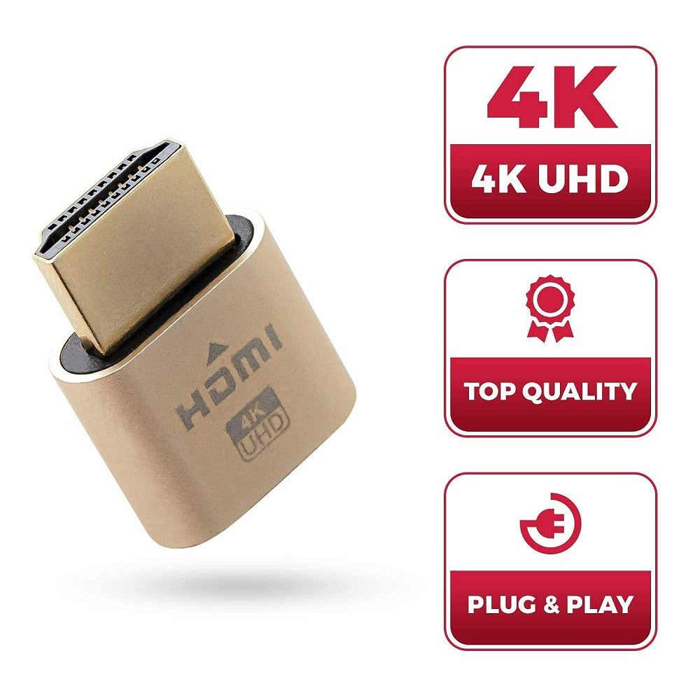 Fulabs HDMI-compatible Dummy Plug HDMI-compatible Monitor Emulator DDC EDID 4K Virtual Display Adapter V2F6