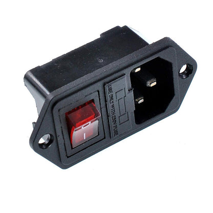 10A 250V AC-008 AC Power Socket with Rocker Switch and Fuse Socket  Switch Connector Plug