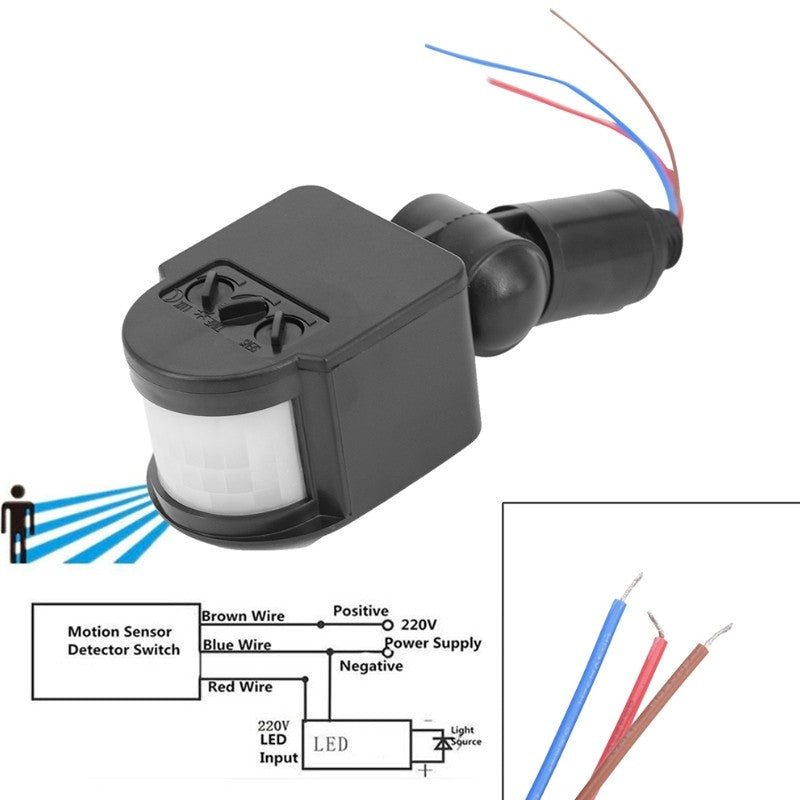 1pcs PIR Motion Sensor 220V 12V Detector Automatic Infrared 180 Degree Rotating