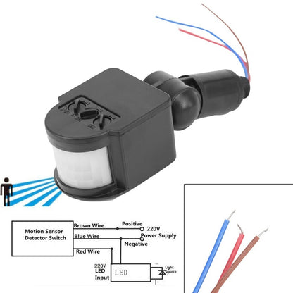1pcs PIR Motion Sensor 220V 12V Detector Automatic Infrared 180 Degree Rotating