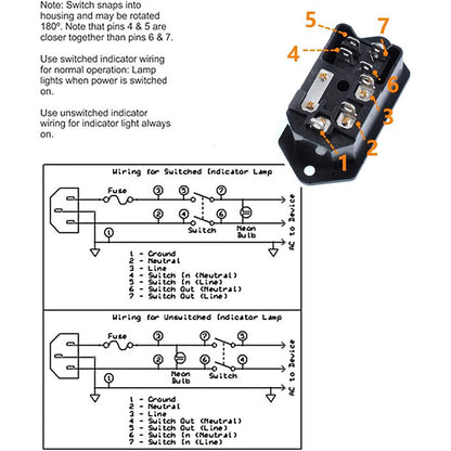 10A 250V AC-008 AC Power Socket with Rocker Switch and Fuse Socket  Switch Connector Plug