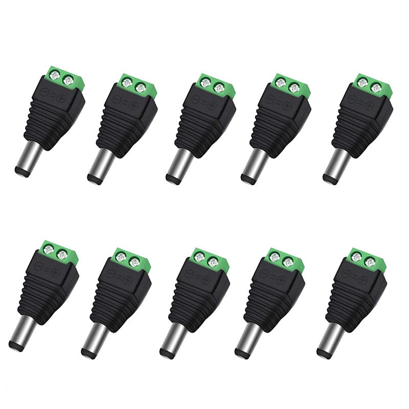 10PCS/5pair DC Barrel Jack Adaptor CCTV Connectors 5.5 x 2.1mm CCTV Male/ Female Connectors
