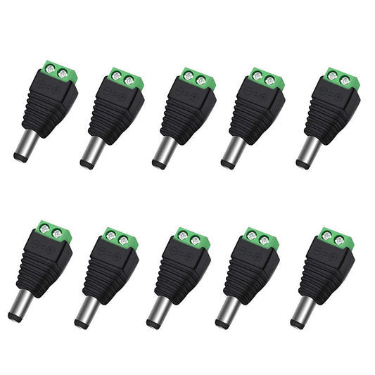 10PCS/5pair DC Barrel Jack Adaptor CCTV Connectors 5.5 x 2.1mm CCTV Male/ Female Connectors