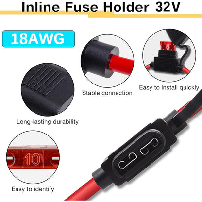 18/16/14/12/10AWG Waterproof 32V Medium Auto Fuse Holder 1A-50A