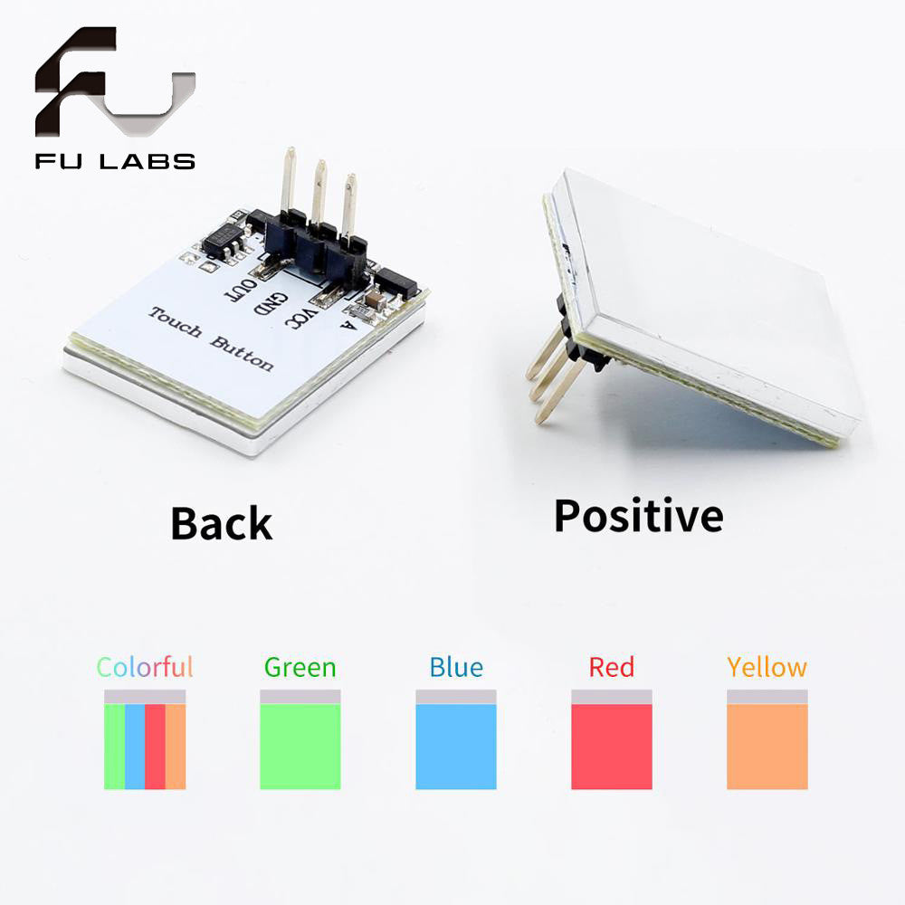 Fulabs Capacitive Touch Switch HTTM Touch Button Sensor Module Green Blue Red Yellow RGB Colorful Display Integrated Circuit