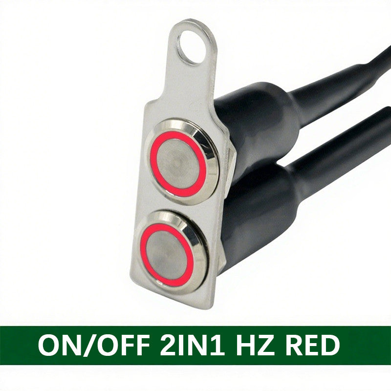 12V 16mm Waterproof LED Halo Switch Double ON-OFF  Button Switch 2in1，3 in1 LED Switch
