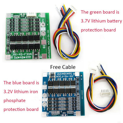 4S 30A 14.8V Li-Ion 18650 Battery BMS LiFePO4 Protection Module Balance Circuit with Bonding Wire