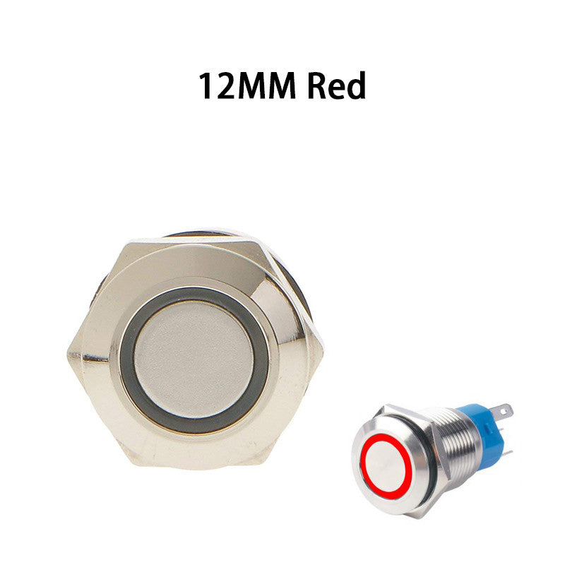 12mm Waterproof Metal Push Button Switch 12V-24V LED Light Momentary Latching Car Power Switch