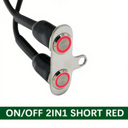 12V 16mm Waterproof LED Halo Switch Double ON-OFF  Button Switch 2in1，3 in1 LED Switch