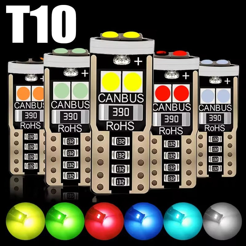 1PCS T10 led park light Car W5W  canbus light 6SMD 3030 LED Instrument Lights bulb Wedge Plate Dome light no error 12V 6000K car motorcycle light