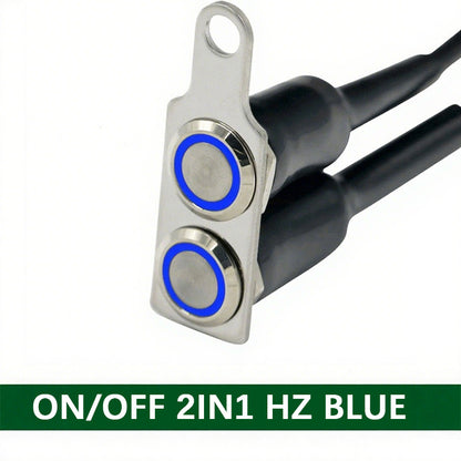 12V 16mm Waterproof LED Halo Switch Double ON-OFF  Button Switch 2in1，3 in1 LED Switch