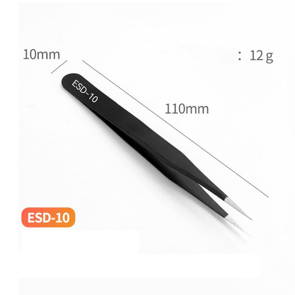 Precision 6pc Anti-static ESD Tweezers Set Straight Curved Electronic Craft Jewellery