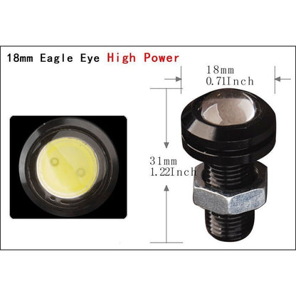 12V 24V 18MM Car Motorcycle  Car Fog DRL Day time Reverse Parking Signal  Eagle Eye Light LED