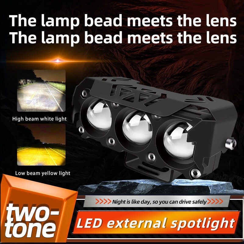 3 Lens Super bright LED Mini Driving Light Spot Light Fog Lamp For Motorcycle Car and Truck 12/24V Strobe Flash