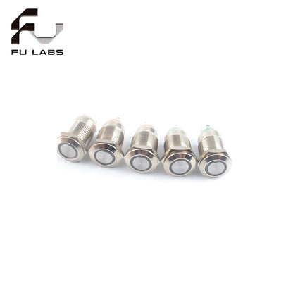 12mm Waterproof Metal Push Button Switch 12V-24V LED Light Momentary Latching Car Power Switch