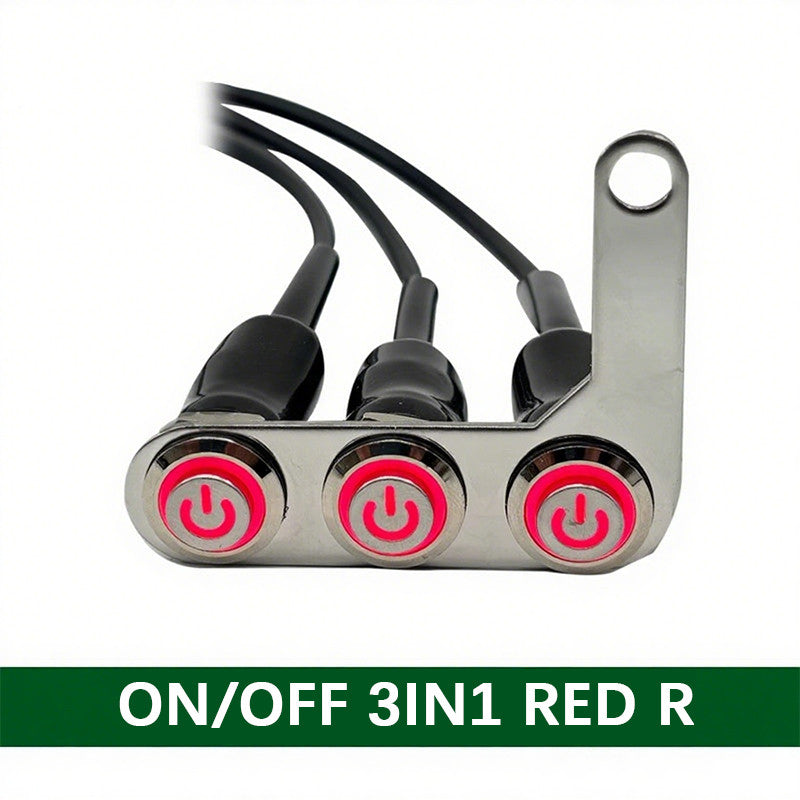 12V 16mm Waterproof LED Halo Switch Double ON-OFF  Button Switch 2in1，3 in1 LED Switch