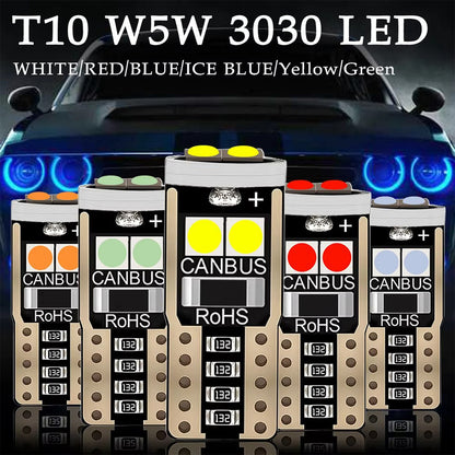 1PCS T10 led park light Car W5W  canbus light 6SMD 3030 LED Instrument Lights bulb Wedge Plate Dome light no error 12V 6000K car motorcycle light