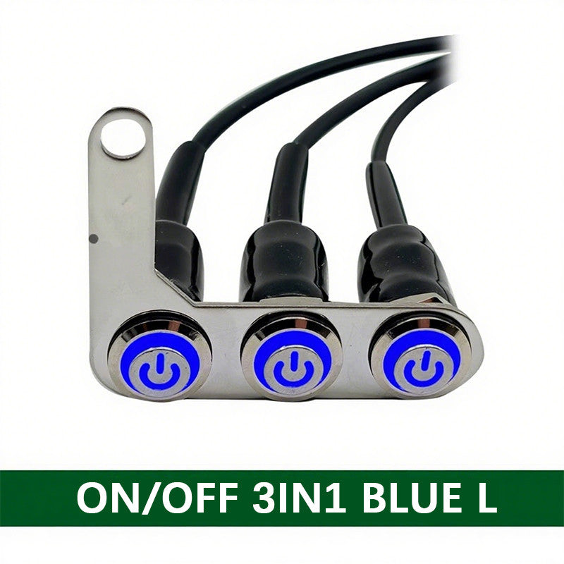 12V 16mm Waterproof LED Halo Switch Double ON-OFF  Button Switch 2in1，3 in1 LED Switch