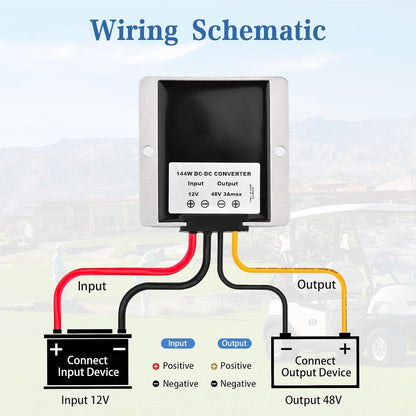Waterproof 12V to 48V 2A 3A 1A 96W 144W DC to DC Boost Converter 12V-48V DC-DC Step Up Car Power Converters