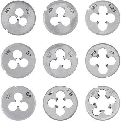 6/8/12/20PCS Adjustable Tap and Die Set Hand Tap Wrench threader Metric Threading Tool Set