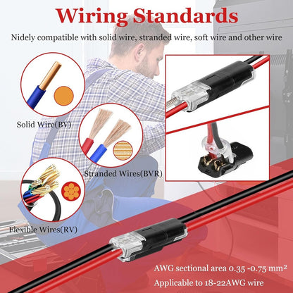 10/20/50Pcs 2 Pin Way Plug Wire Cable Snap Connectors Car Waterproof Electric Wire Double-Wire Plug-In Connector with Locking Buckles