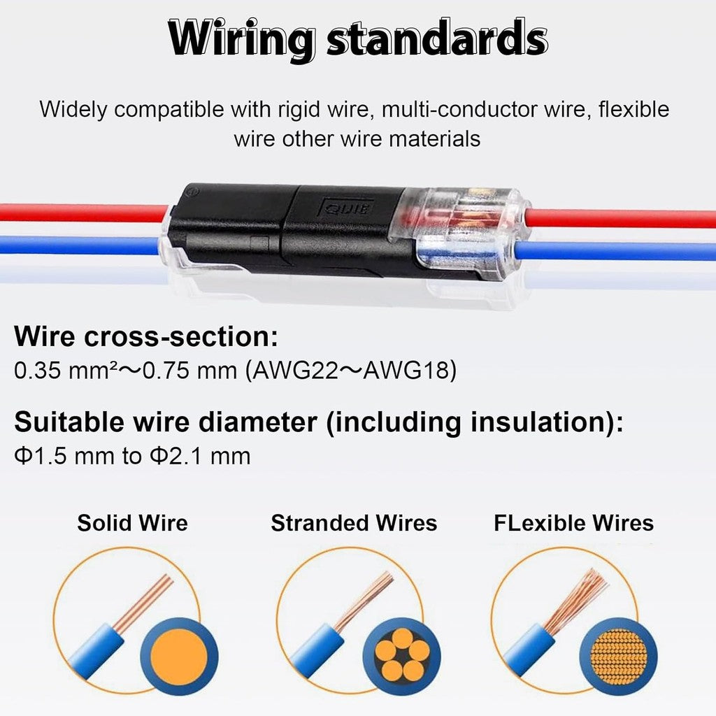 10/20/50Pcs 2 Pin Way Plug Wire Cable Snap Connectors Car Waterproof Electric Wire Double-Wire Plug-In Connector with Locking Buckles